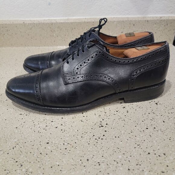 Allen Edmonds Leather Cap Toe Derby Lace Up Dress Shoe 910 C Sanford Mens Black main image 7